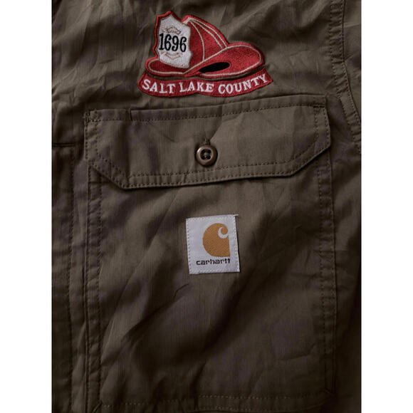 Carhartt Force Men's Relaxed Fit Casual Shirt Salt Lake County Patch Size M - Picture 2 of 6